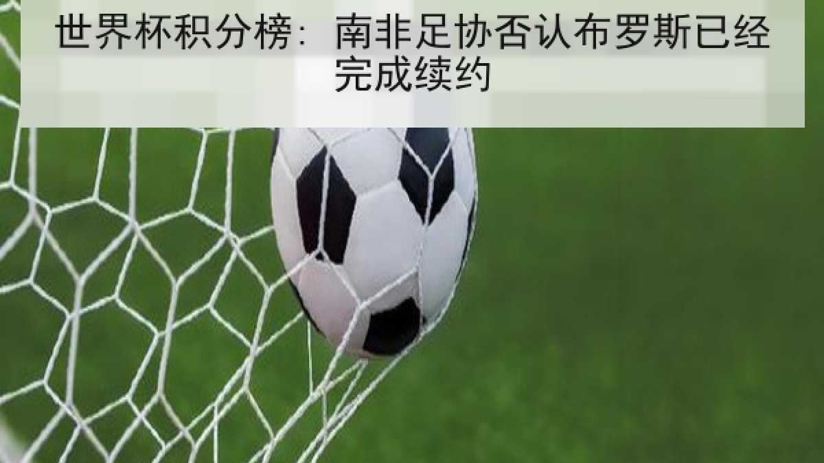 世界杯积分榜: 南非足协否认布罗斯已经完成续约